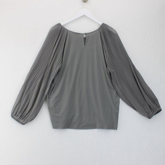 Calvin Klein Long Sleeve Pleated Chiffon Bl Tin XL - Picture 3 of 3